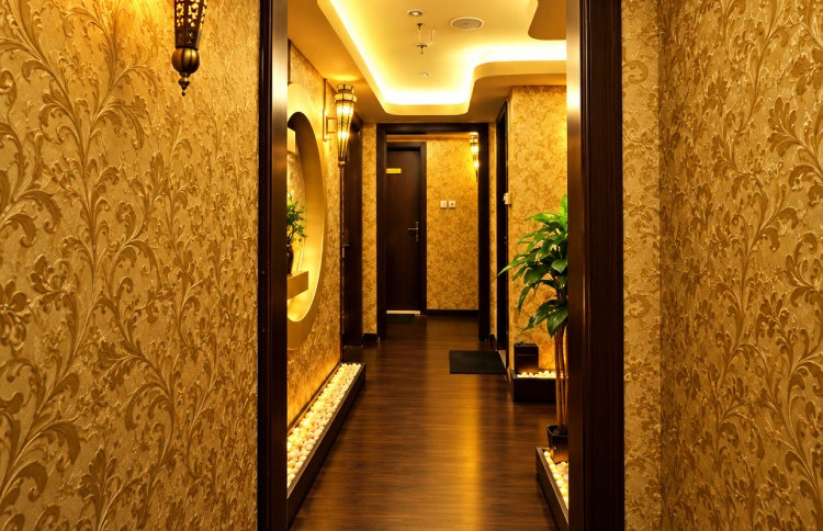 Calm, softly lit treatment space at Latika Spa Ajman